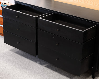 Crate & Barrel Black 6-Drawer Desser
