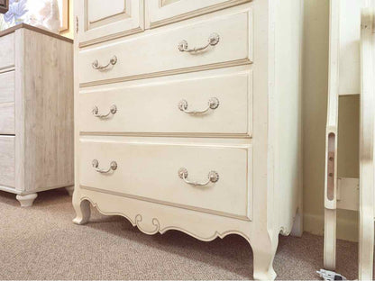 Ethan Allen Swedish Home Cream Finish 2 Door 4 Drawer  Armoire