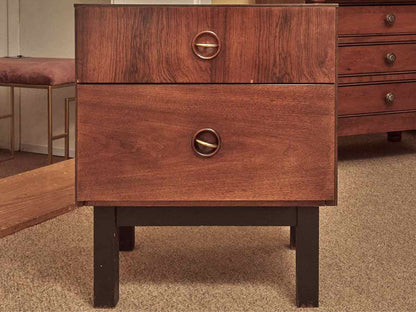 Bassett MCM Formica Laminated 2 Drawer Nightstand