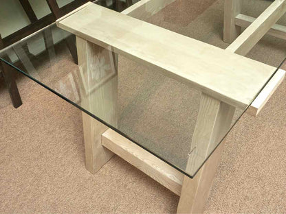RH Saw Horse Desk with Tempered Glass Top