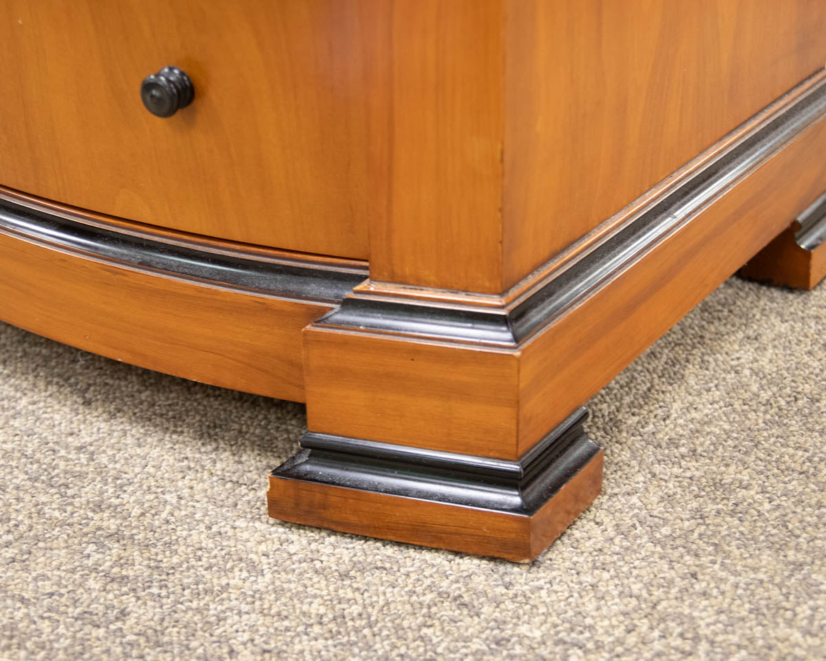 Pair of Solid Burled Wood Nightstands