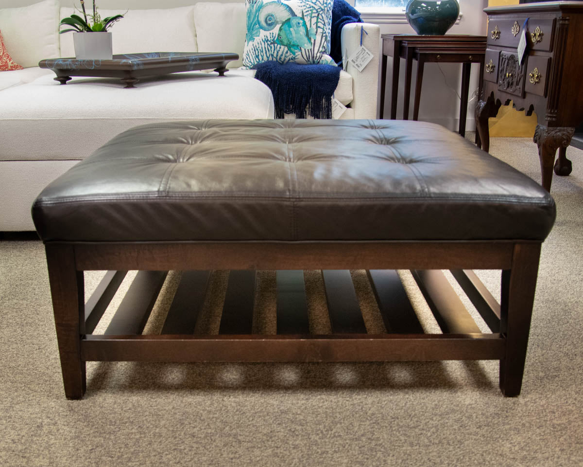 Boston Interiors Square Bonded Leather Ottoman