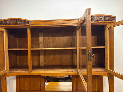 Anqitue Biedermeier 2-Piece Inlaid Cabinet