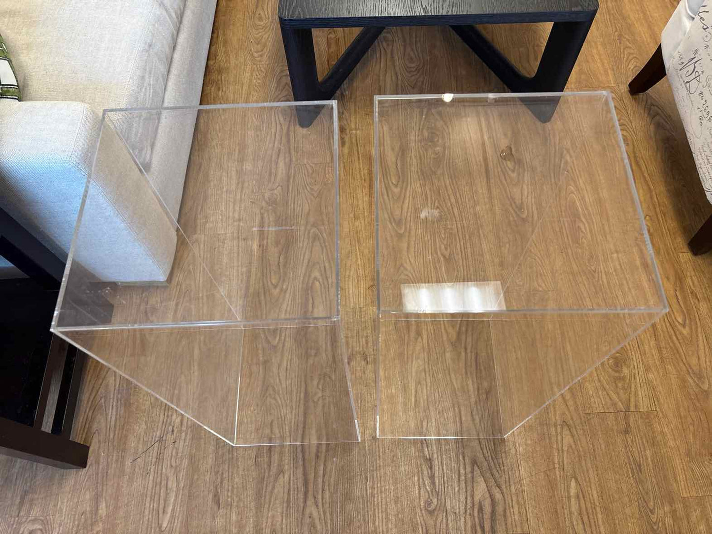Pair of Clear Acrylic Pedestals