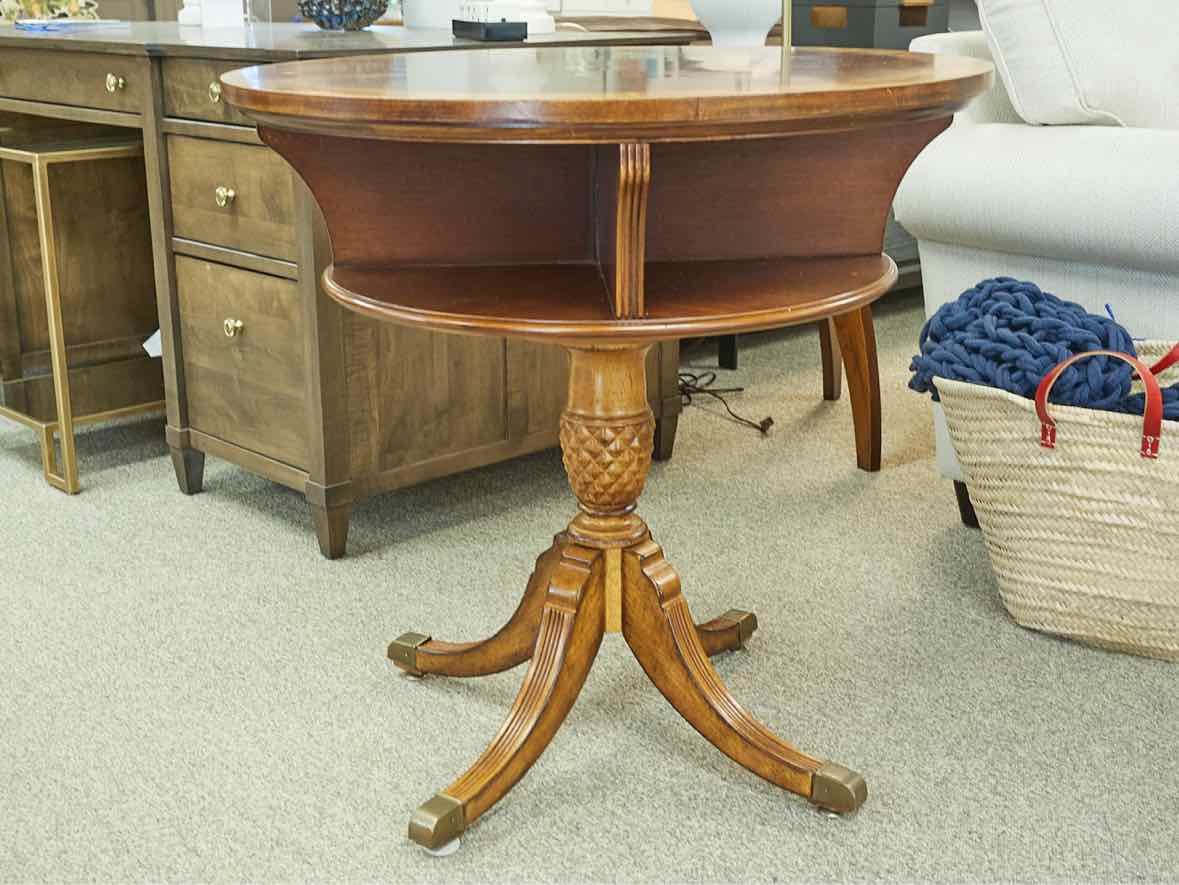 Inlaid Mahogany Revolving Accent Table