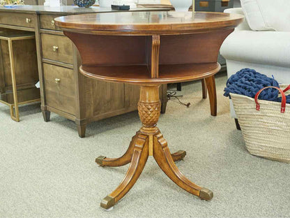 Inlaid Mahogany Revolving Accent Table