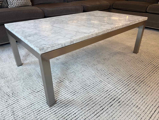 Crate & Barrel 'Parsons' Marble Top Coffee Table