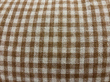 Haomy Nutmeg & Taupe Plaid Linen Lumbar Pillow