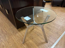Crate & Barrel 'Elke' Glass Top Side Table