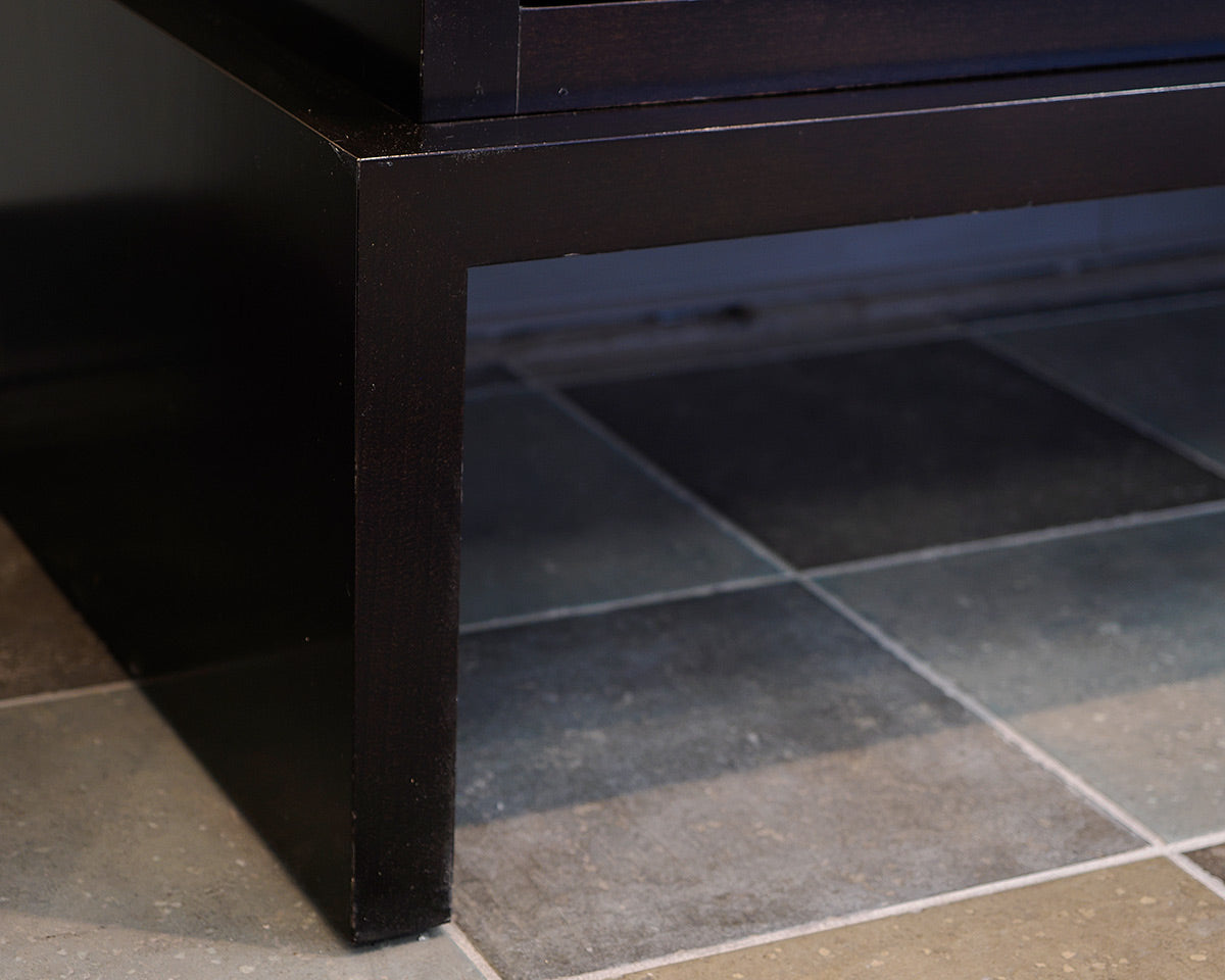 Storage Console Cabinet With Brass Metal Inlay