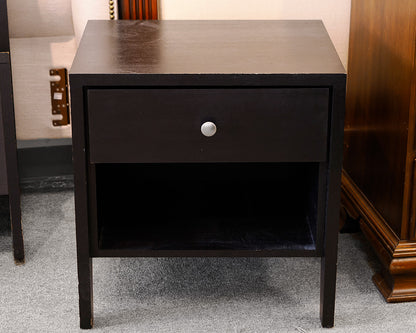 Black Distressed One Drawer Nightstand