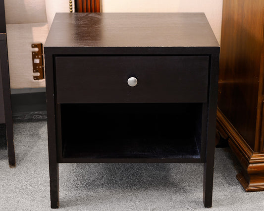 Black Distressed One Drawer Nightstand