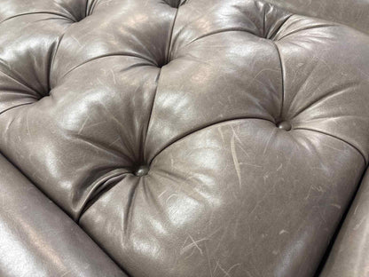 Stanford Leather Ottoman On Casters