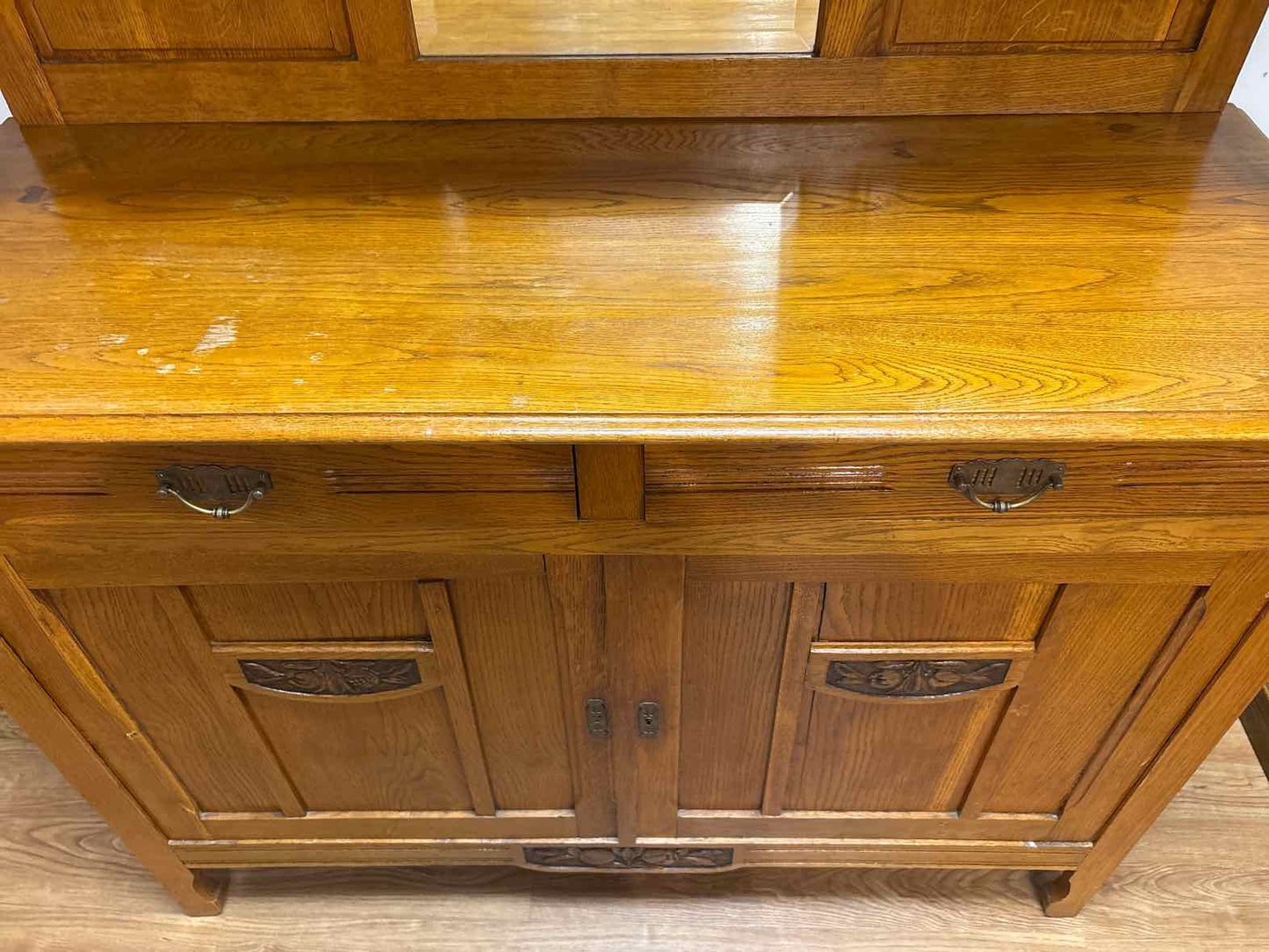 Anqitue Biedermeier 2-Piece Inlaid Cabinet
