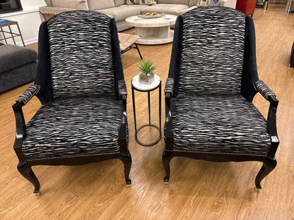 Caracole Pair of Zebra Wing Chairs