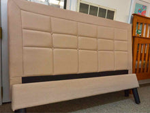 Full Sand Color Upholstered  Button Back  Headboard Bed