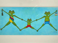 'Summer Splash IV' White Frame Double Matted Watercolor Print