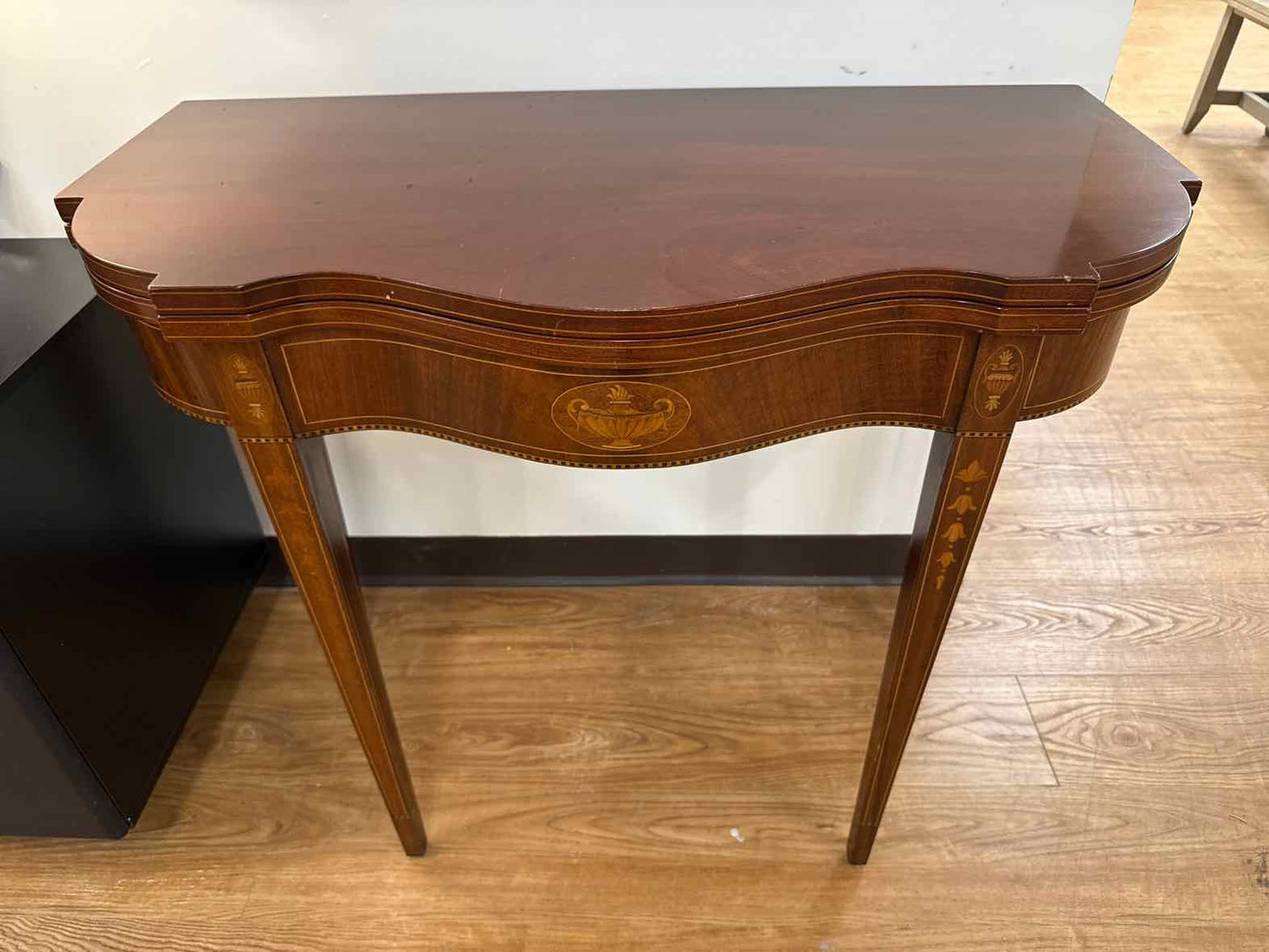 Mahogany Inlaid Flip Top Game Table