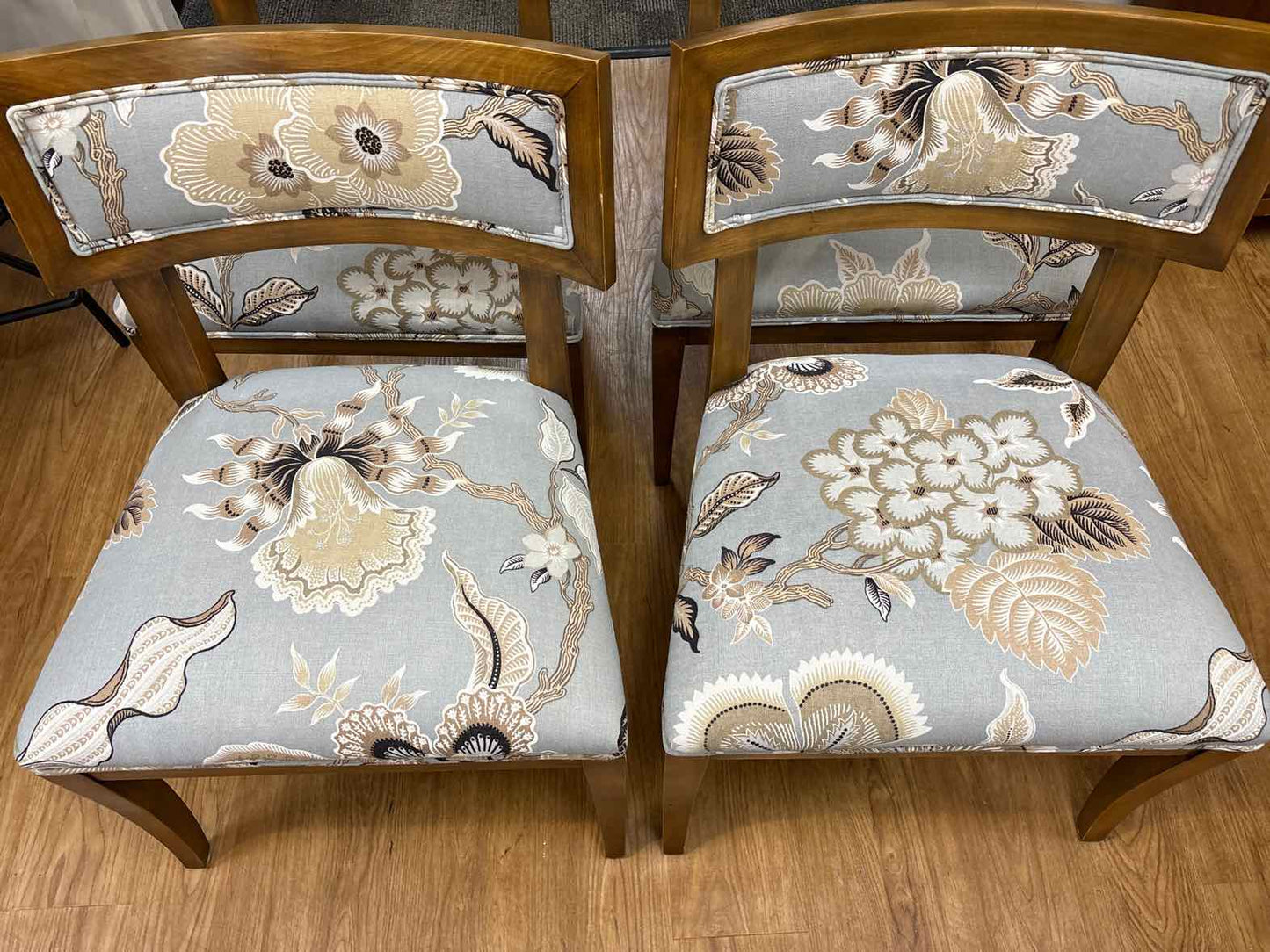 Set of 6 Floral Print Dining Chairs