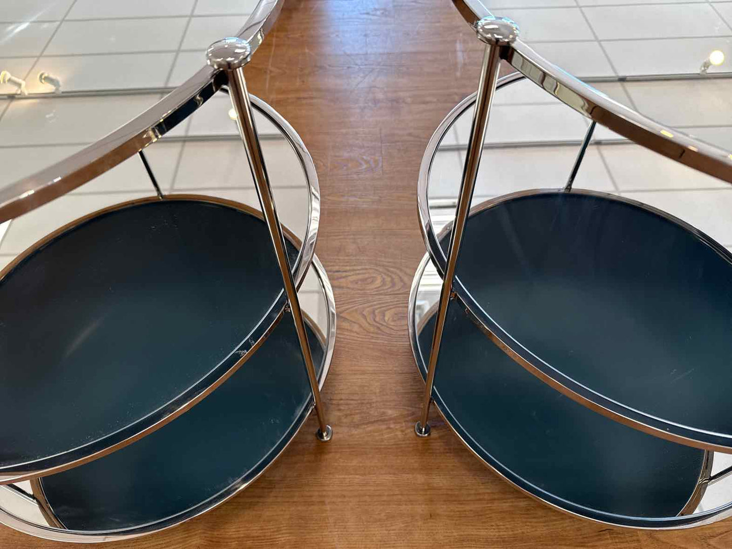 Worlds Away Pair of 3-Tier Side Tables