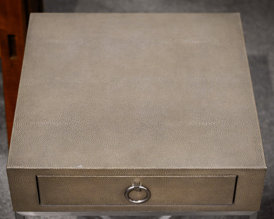 Pair of Restoration Hardware 'Graydon' Shagreen Nightstands