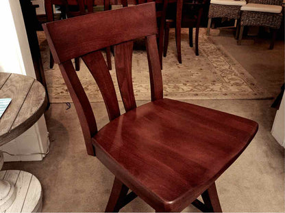 Pair Of Saloom Cherry  Swivel Counter Stools