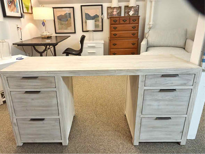 RH Laguana Whitewash Desk w/ 6 Drawers