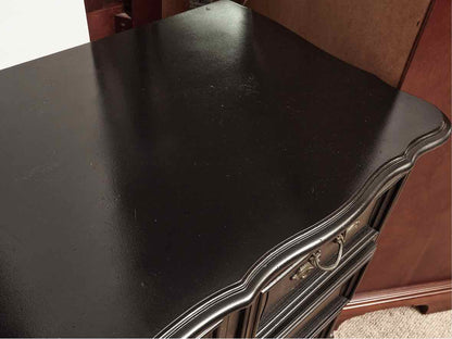 Dixie French Provincial Style Black Finish 7 Drawer Dresser