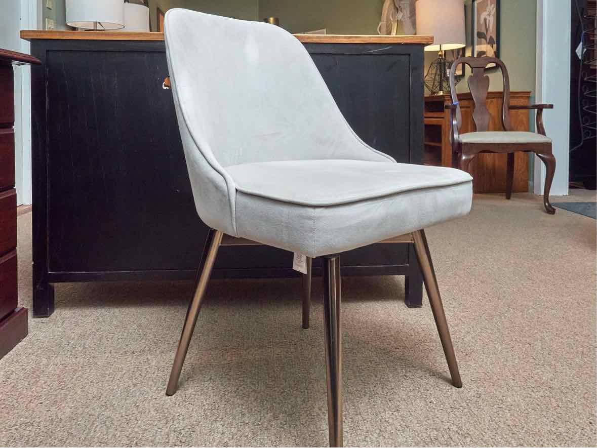 West Elm Mid Century Style SilverGrey Ultra Suede Swivel  Office Chair