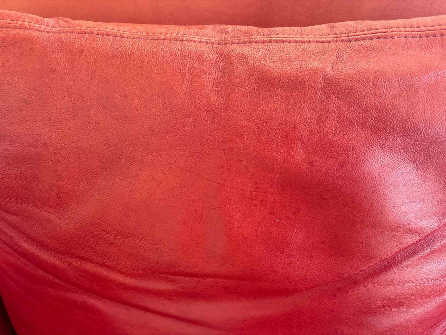 Lee Industries Red Leather Loveseat