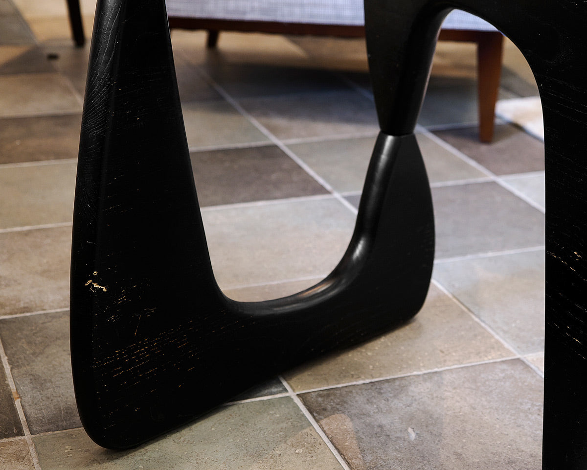 Noguchi Style Side Table With Glass Top