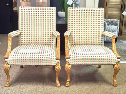 Pair of Minton-Spidell George III Style Arm Chairs