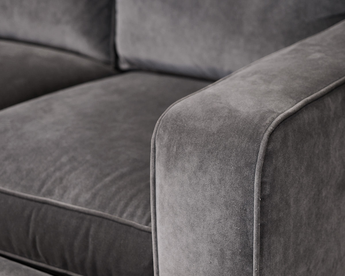 Bassett Two-Piece Velvet Sectional