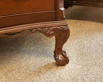 Mahogany 6 Drawer Chest with Carving & Ball& Claw Feet