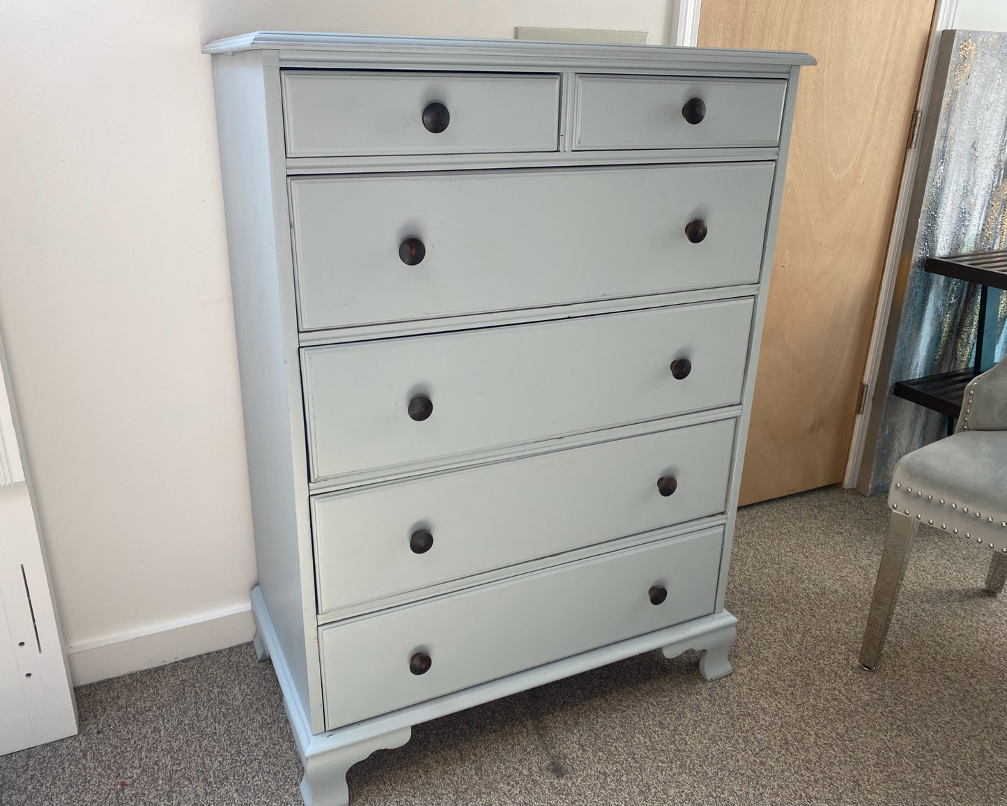 Six Drawer Chest in 'Arctic' Blue