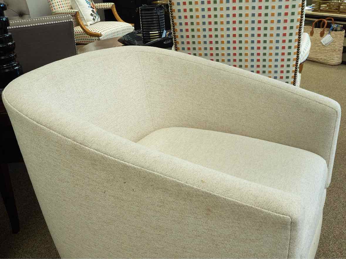 Room & Board  Oatmeal Upholstered Swivel Chair