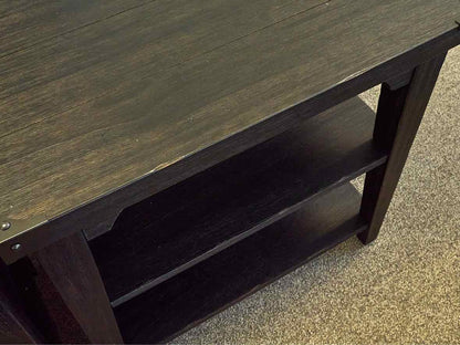 Pair of Weathered Black Side Tables