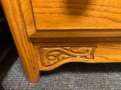 Carved Oak 4-Drawer Dresser