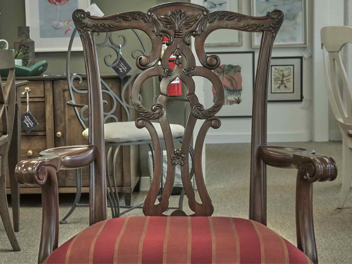 Ethan Allen Banded Mahogany Dining Table & Set of 8 Chairs