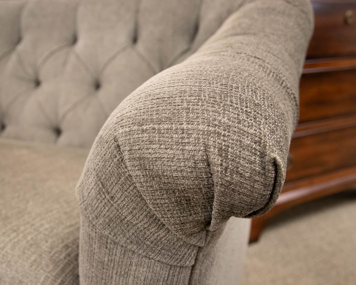 Grey Tufted Settee
