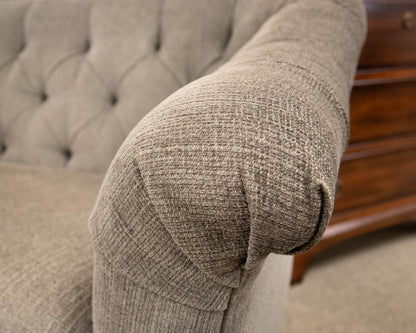 Grey Tufted Settee