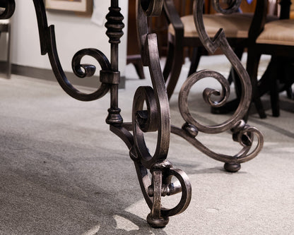 Lorts Parquet Dining Table on Iron Base
