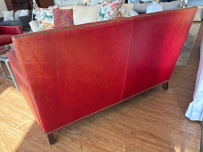 Lee Industries Red Leather Loveseat