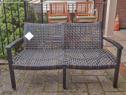 Frontgate Outdoor Set 'Isloa' Black Aluminum & Black Walnut Wicker