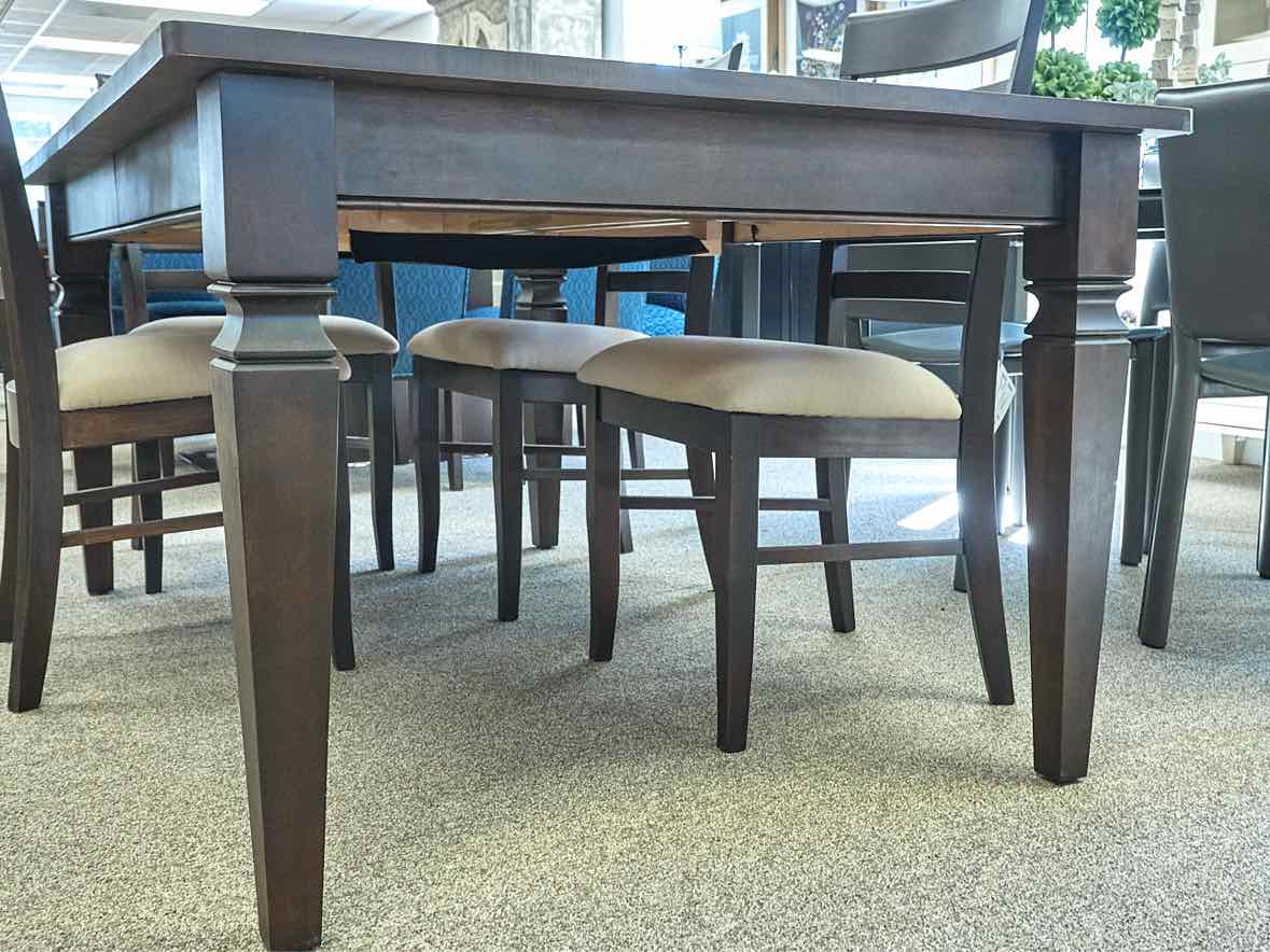 Gat Creek "French Regency" Maple Dining Table & Set of 6 'Burbank' Dining Chairs