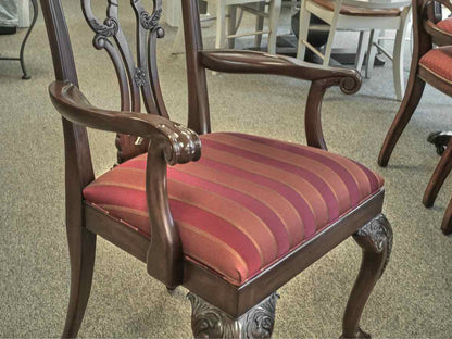 Ethan Allen Banded Mahogany Dining Table & Set of 8 Chairs