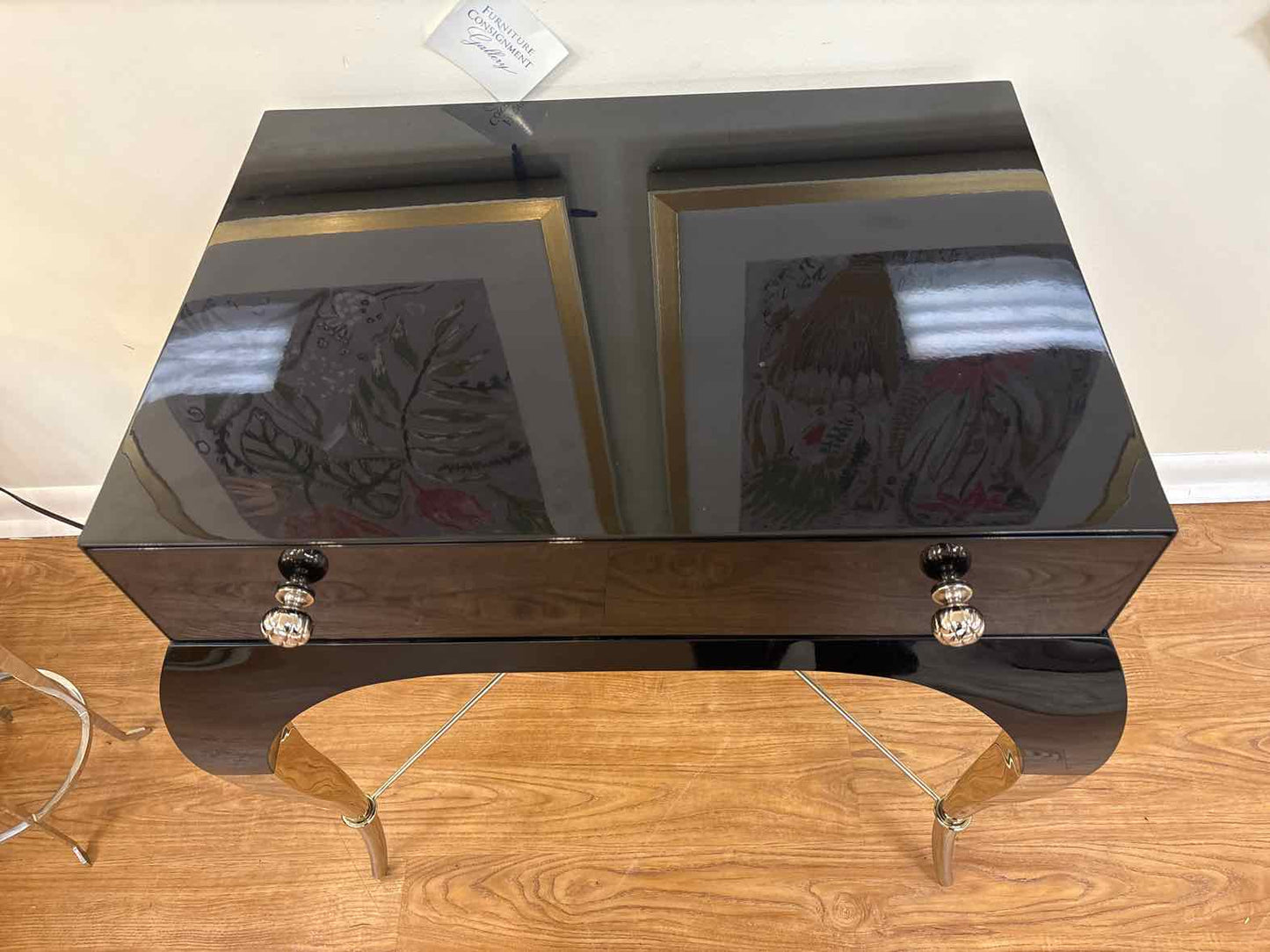 Caracole Black Lacquer Accent Table