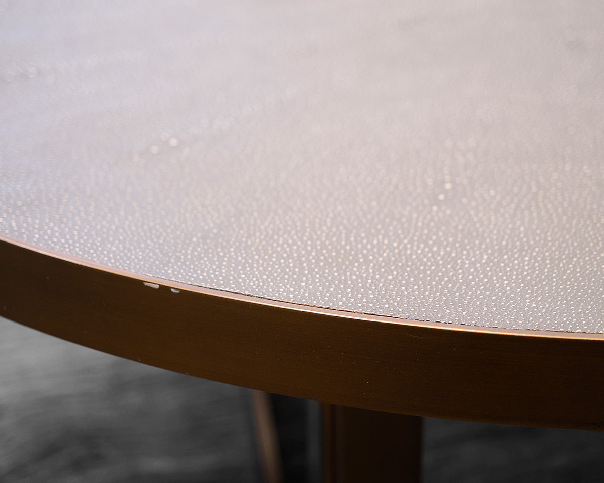 Four Hands Ebba Faux-Shagreen Round Coffee Table