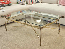 Bronze Iron Cocktail Table with Glass Top