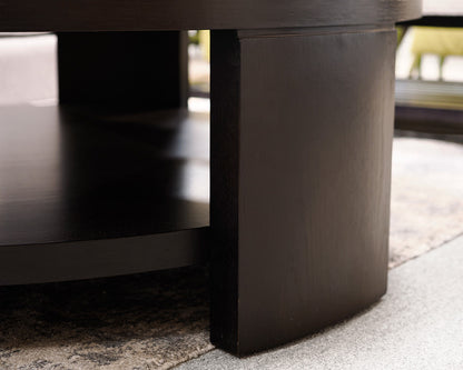 Mitchell Gold + Bob Williams Round Mahogany Cocktail Tables
